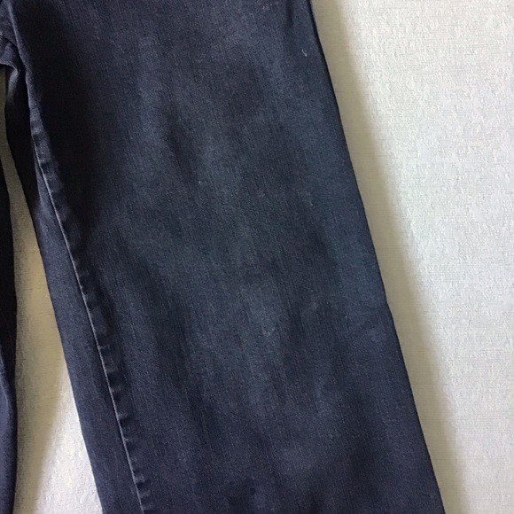 Free People Wide Leg Jeans Woman’s 28 Black Wash High Rise Relaxed Cropped Fit - Picture 6 of 13